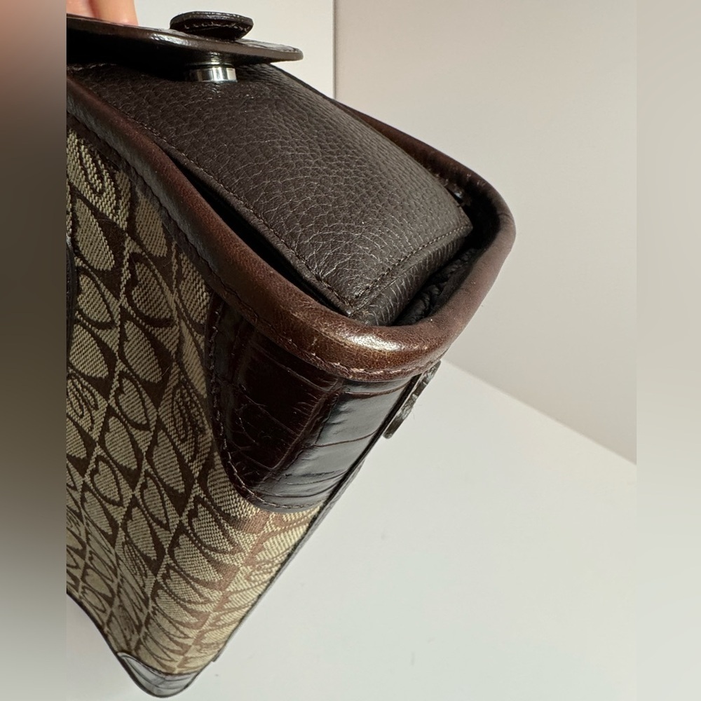 ๐#163 Brighton Heart Signature Jacquard & Croc Embossed Leather Shoulder Bag - Picture 11 of 16